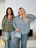 Сорочка жіноча стильна у клітинку з фланелі (Норма і батал), фото 3