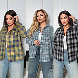 Сорочка жіноча стильна у клітинку з фланелі (Норма і батал), фото 4