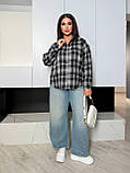 Сорочка жіноча стильна у клітинку з фланелі (Норма і батал), фото 6