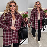 Сорочка жіноча трендова у клітинку з тіару у кольорах (Батал), фото 2