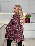 Сорочка жіноча трендова у клітинку з тіару у кольорах (Батал), фото 3