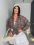 Сорочка жіноча трендова у клітинку з тіару у кольорах (Батал), фото 4