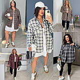 Сорочка жіноча трендова у клітинку з тіару у кольорах (Батал), фото 5