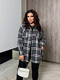 Сорочка жіноча трендова у клітинку з тіару у кольорах (Батал), фото 7