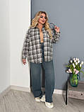 Жіноча стильна сорочка у клітинку з фланелі у кольорах (Батал), фото 5