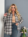 Жіноча стильна сорочка у клітинку з фланелі у кольорах (Батал), фото 8