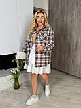 Жіноча стильна сорочка у клітинку з фланелі у кольорах (Батал), фото 9