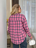 Жіноча сорочка з фланелі у клітинку у кольорах (Батал), фото 3