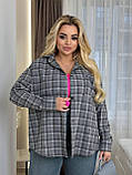 Жіноча сорочка з фланелі у клітинку у кольорах (Батал), фото 8