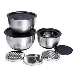 Набір салатниць 3 штуки з нержавіючої сталі 16/18/20.5 см