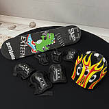 Набір 3в1 Скейт дитячий + Комплект захисту+ Шолом (наколінники, налокітники, рукавички) скейтборд, фото 4