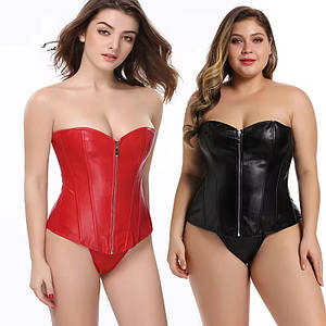 Шкіряний корсет на блискавці