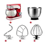 Потужний тістоміс Zepline 3500Вт Універсальний міксер 4в1 Тістоміс з 6л чашою Кухонний міксер з 3 насадками К2, фото 3