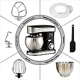 Потужний тістоміс Zepline 3500Вт Кухонна машина із 7л чашею Німецький тістоміс з мідним двигуном К2, фото 5