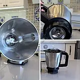 Стаціонарний блендер 3в1 Zepline 2000Вт Кухонний блендер з різними чашами Універсальний блендер-подрібнювач К2, фото 4