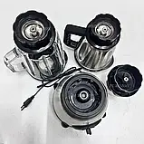 Стаціонарний блендер 3в1 Zepline 2000Вт Кухонний блендер з різними чашами Універсальний блендер-подрібнювач К2, фото 9