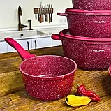 Набір посуду BellMax із гранітним покриттям Кухонний набір каструль 12 предметів Набір посуду для всіх плит, фото 6