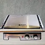 Електричний гриль BiTek 2800Вт Кухонний гриль із регулятором температури Контактний гриль двухсторонній К2, фото 3
