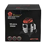 Потужний пилосос 2в1 Domotec 3000Вт Пилосос для сухого і волого прибирання Миючий пилосос для дому 20л К2, фото 6