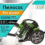 Потужний колбовий пилосос BITEK 4200Вт Безмішковий пилосос Сучасний циклонний пилосос Якісний пилосмок, фото 4