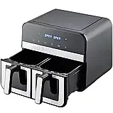 Аерогриль Rainberg 4200Вт Аерофритюр на 13л Аерофритюрниця з двома чашами Місткий аерогриль К2, фото 2