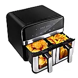 Аерогриль Rainberg 4200Вт Аерофритюр на 13л Аерофритюрниця з двома чашами Місткий аерогриль К2, фото 3