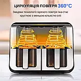Аерогриль Rainberg 4200Вт Аерофритюр на 13л Аерофритюрниця з двома чашами Місткий аерогриль К2, фото 6