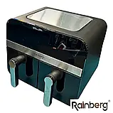 Аерогриль Rainberg 4200Вт Аерофритюр на 13л Аерофритюрниця з двома чашами Місткий аерогриль К2, фото 9
