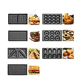 Універсальна сендвічниця 7в1 Zepline Потужний мультимейкер 2200Вт Мультипекар з змінними насадками К2, фото 4