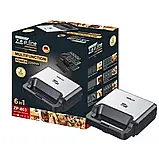 Мультипекар 6в1 Zepline 2200Вт Мультимейкер з різнимим пластинами Контактний гриль з вафельницею К2, фото 2