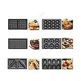 Мультипекар 6в1 Zepline 2200Вт Мультимейкер з різнимим пластинами Контактний гриль з вафельницею К2, фото 4