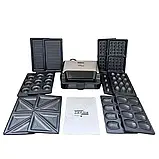 Мультипекар 6в1 Zepline 2200Вт Мультимейкер з різнимим пластинами Контактний гриль з вафельницею К2, фото 5