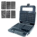 Мультипекар 6в1 Zepline 2200Вт Мультимейкер з різнимим пластинами Контактний гриль з вафельницею К2, фото 6