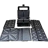 Мультипекар 6в1 Zepline 2200Вт Мультимейкер з різнимим пластинами Контактний гриль з вафельницею К2, фото 7