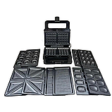 Мультипекар 6в1 Zepline 2200Вт Мультимейкер з різнимим пластинами Контактний гриль з вафельницею К2, фото 8