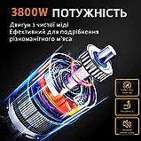 Якісна німецька м'ясорубка Rainberg 3800Вт Кухонна електром'ясорубка Потужна побутова м'ясорубка з насадками, фото 11