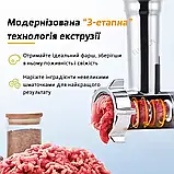 Електром'ясорубка BITEK 4200Вт Потужна побутова м'ясорубка з теркою та соковижималкою Продуктивна м'ясорубка, фото 8