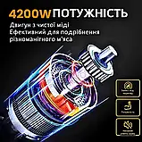 Електром'ясорубка BITEK 4200Вт Потужна побутова м'ясорубка з теркою та соковижималкою Продуктивна м'ясорубка, фото 11