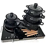 Набір кухонного посуду Higher Kitchen 17 предметів Комплект посуду з гранітним покриттям для всіх плит, фото 6