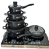 Набір кухонного посуду Higher Kitchen 17 предметів Комплект посуду з гранітним покриттям для всіх плит, фото 7