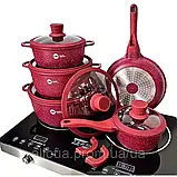 Набір якісного посуду Higher Kitchen Кухонний комплект з антипригарним гранітним покриттям К2, фото 4