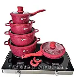 Набір якісного посуду Higher Kitchen Кухонний комплект з антипригарним гранітним покриттям К2, фото 5