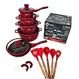 Набір якісного посуду Higher Kitchen Кухонний комплект з антипригарним гранітним покриттям К2, фото 6