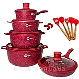 Набір якісного посуду Higher Kitchen Кухонний комплект з антипригарним гранітним покриттям К2, фото 8