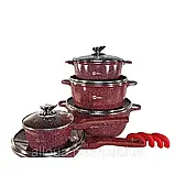 Кухонний набір Higher Kitchen Набір посуду на 12 предметів Набір каструль для всіх плит К2, фото 3