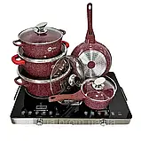 Кухонний набір Higher Kitchen Набір посуду на 12 предметів Набір каструль для всіх плит К2, фото 5