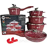 Кухонний набір Higher Kitchen Набір посуду на 12 предметів Набір каструль для всіх плит К2, фото 8