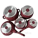 Кухонний набір Higher Kitchen Набір посуду на 12 предметів Набір каструль для всіх плит К2, фото 10