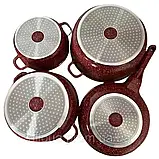 Комплект кухонного посуду 10 предметів Higher Kitchen Набір кастрюль з гранітним покриттям та багатошаровим дном, фото 3