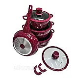 Комплект кухонного посуду 10 предметів Higher Kitchen Набір кастрюль з гранітним покриттям та багатошаровим дном, фото 10